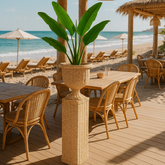 Rattan Urn & Pedestal