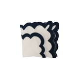 Scalloped Linen Napkin Blue