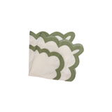 Scalloped Linen Napkin Green