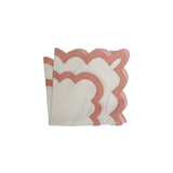 Scalloped Linen Napkin Pink