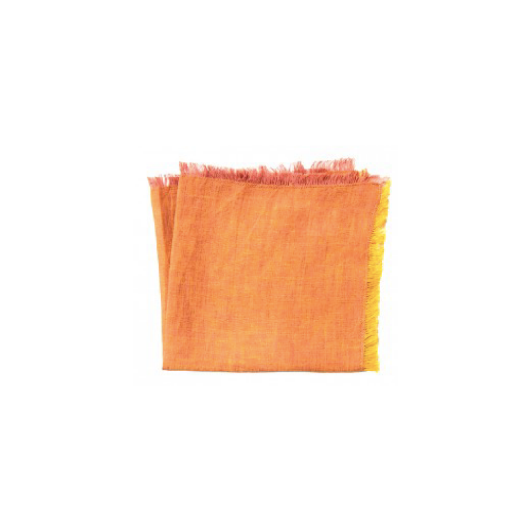 Linen Napkin Fringes Terracota