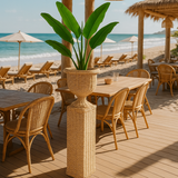 Rattan Urn & Pedestal