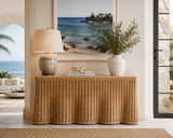 Rattan Scalloped Console Table