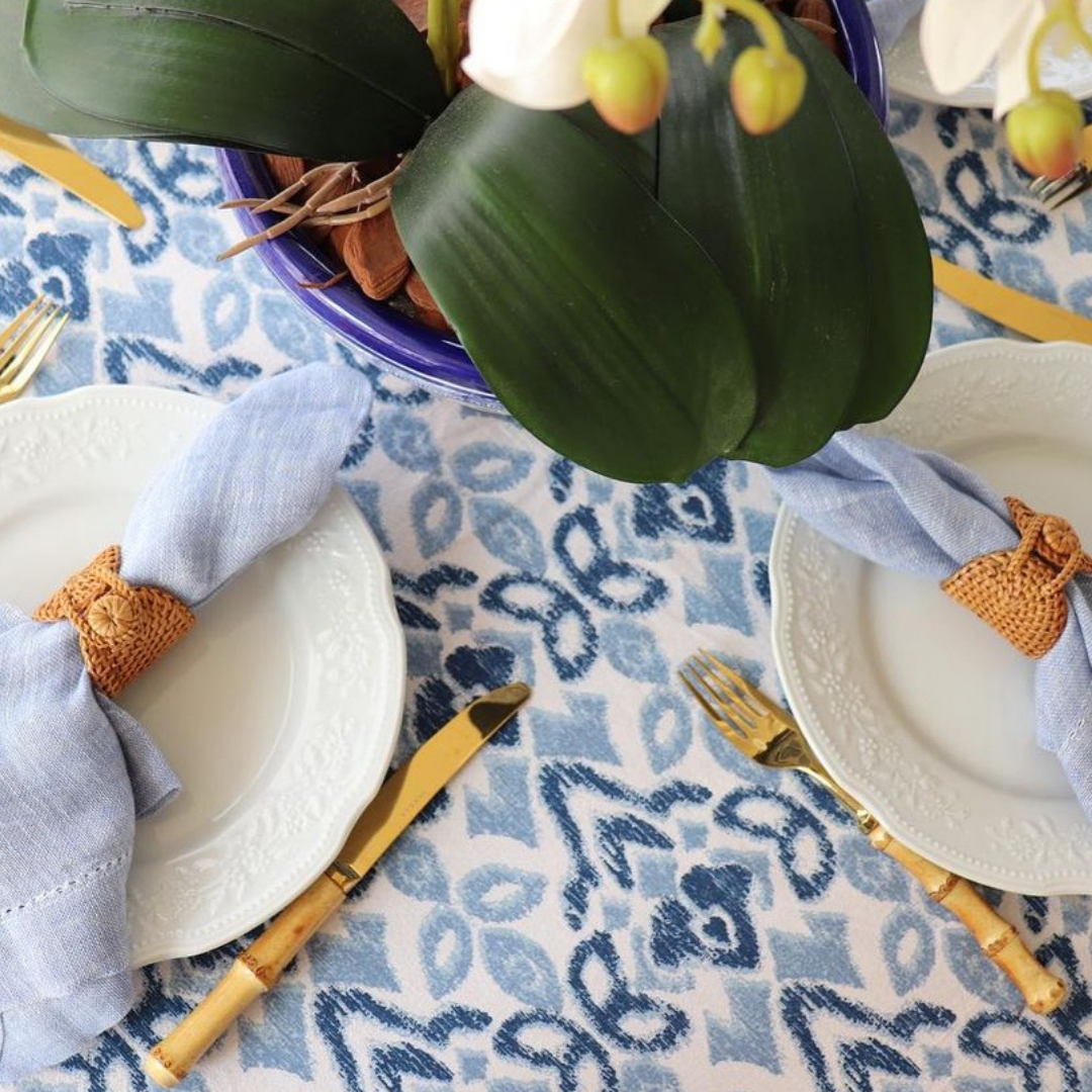 Bamboo Handle Dinner Set Gold