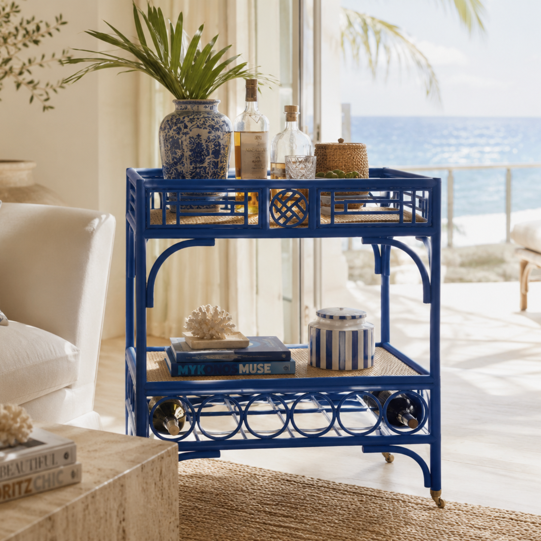 Rattan Bar Cart Grecia