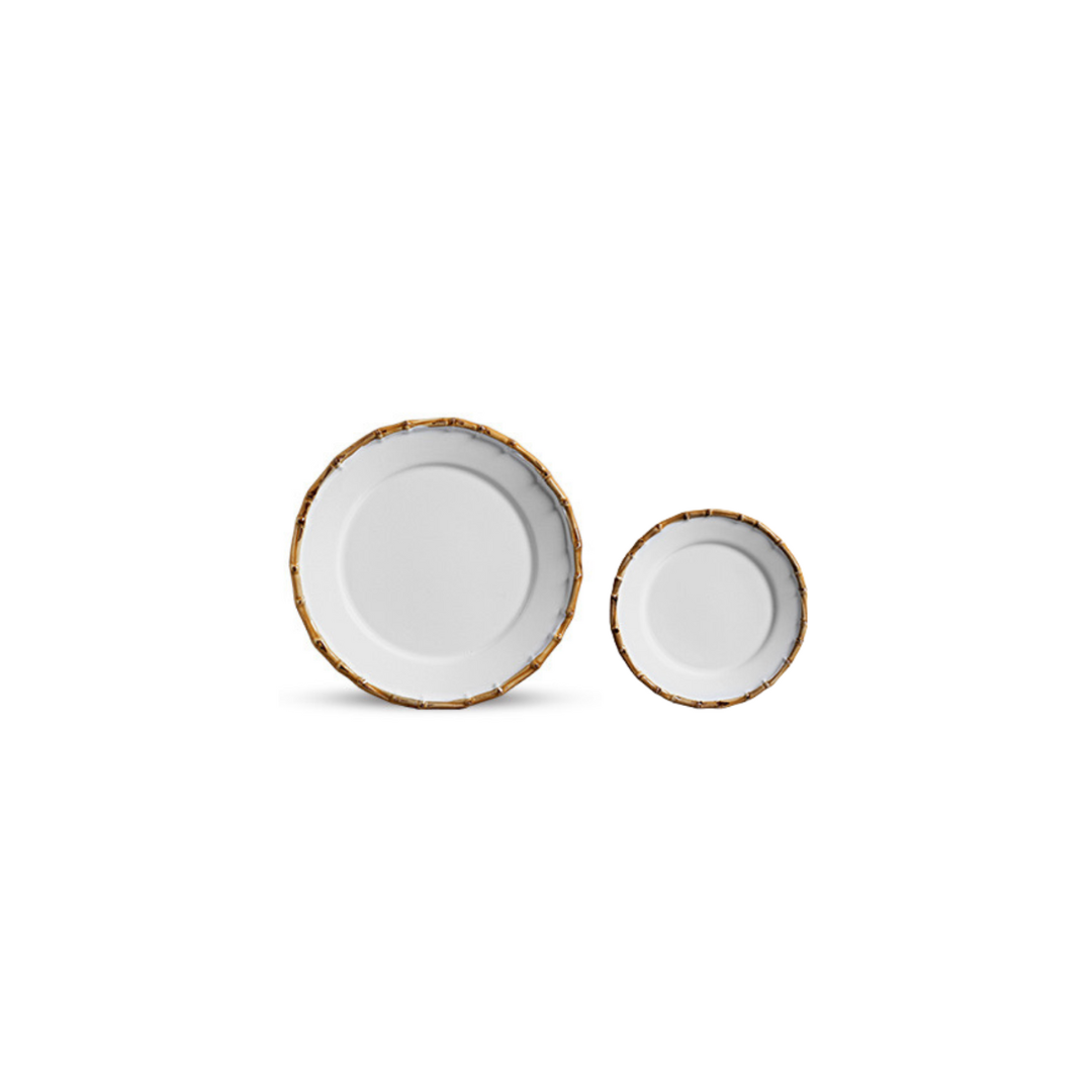 Bamboo trim dinner set