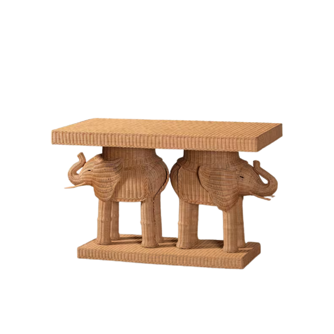 Rattan Momo Elephant Console