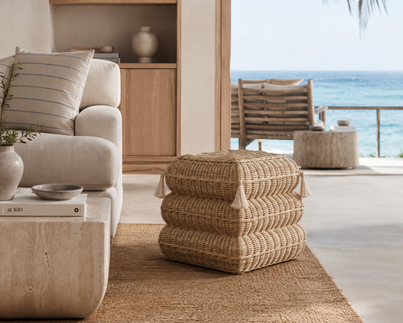Rattan Braided Stool