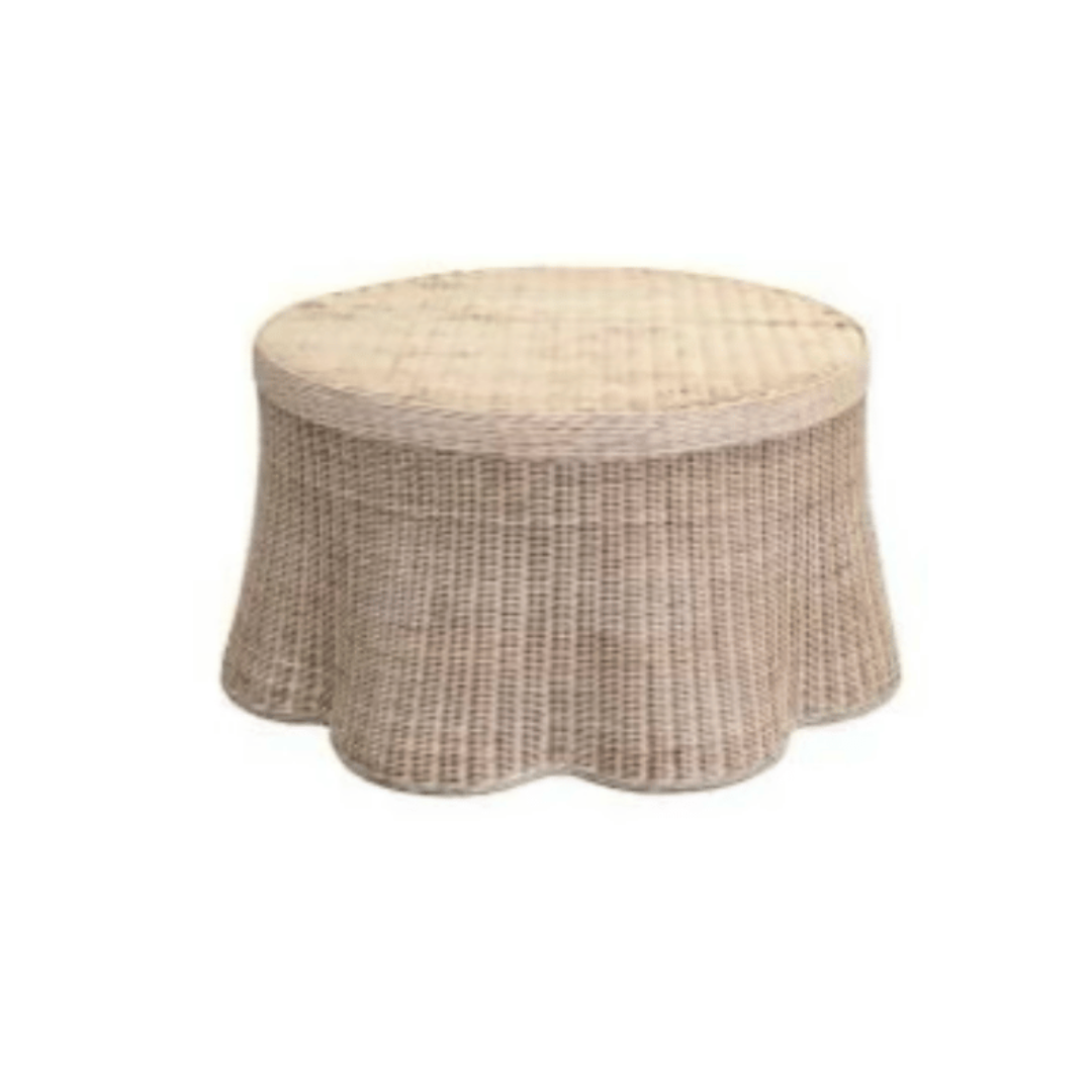 Rattan Scalloped Coffee Table