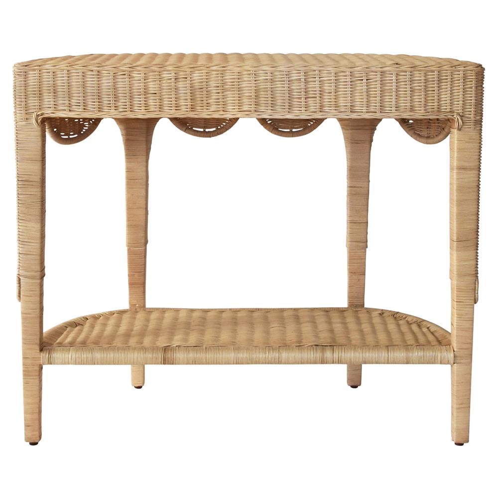 Rattan Scalloped Console Table Belgravia