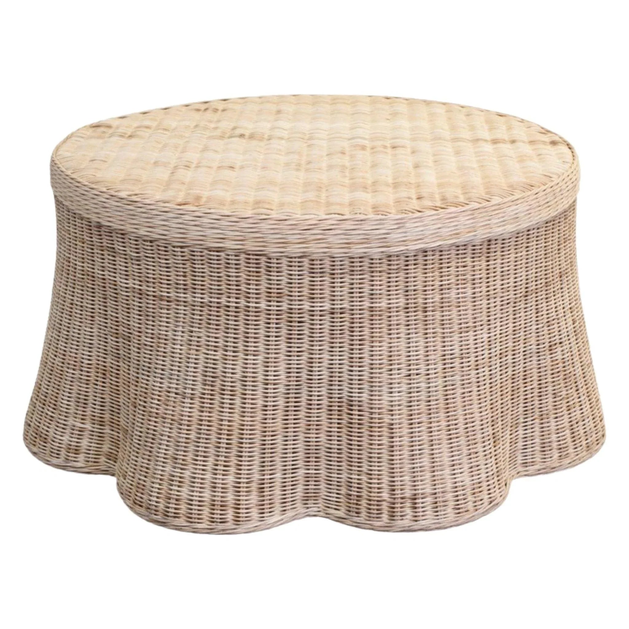 Rattan Scalloped Coffee Table